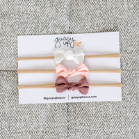 Girly Mini Knot Bow Set | Newborn Bows