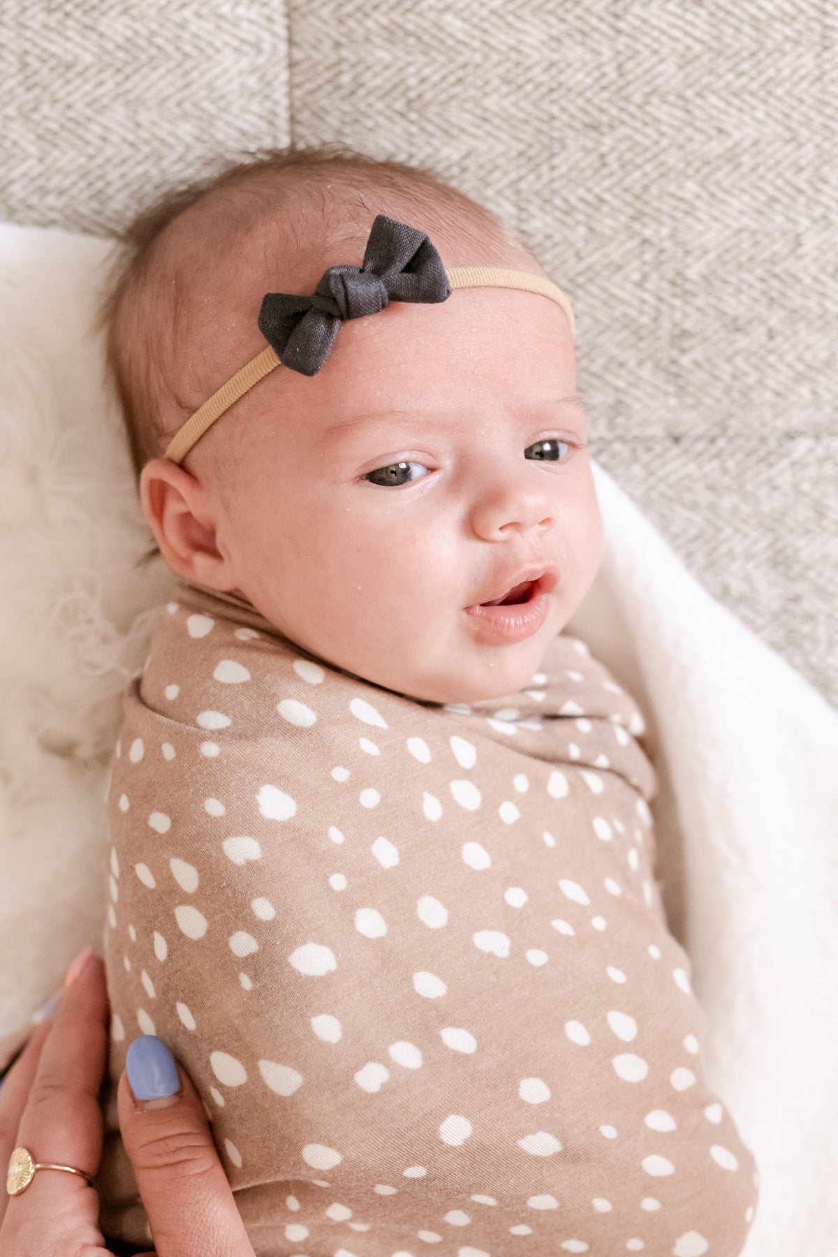 Neutral Mini Knot Bow Set | Newborn Bows