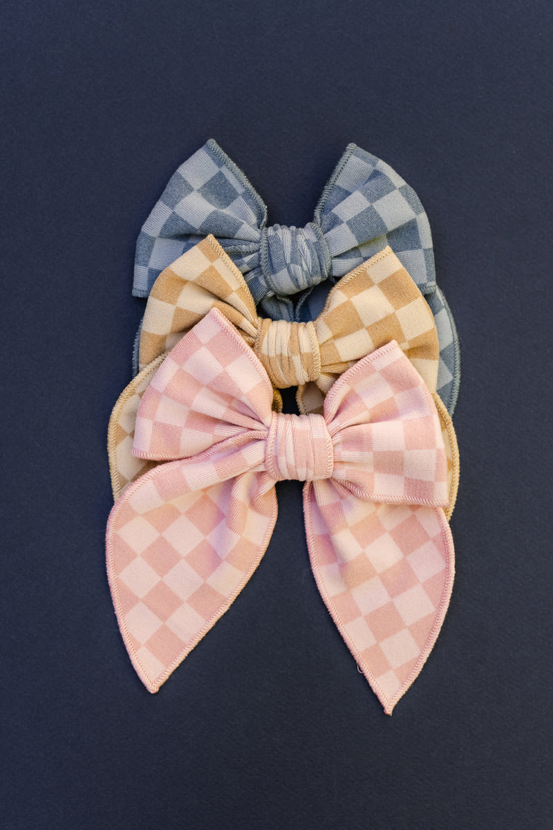 Soft Pink Checker | Whimsy Bow