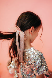 Baby Pink Sheer Shimmer Fancy bow