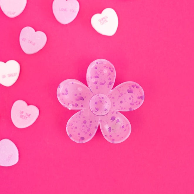 Purple Splatter Flower Claw Clip | Valentine Collection