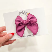 October 24 Purple Satin Whimsy Bow