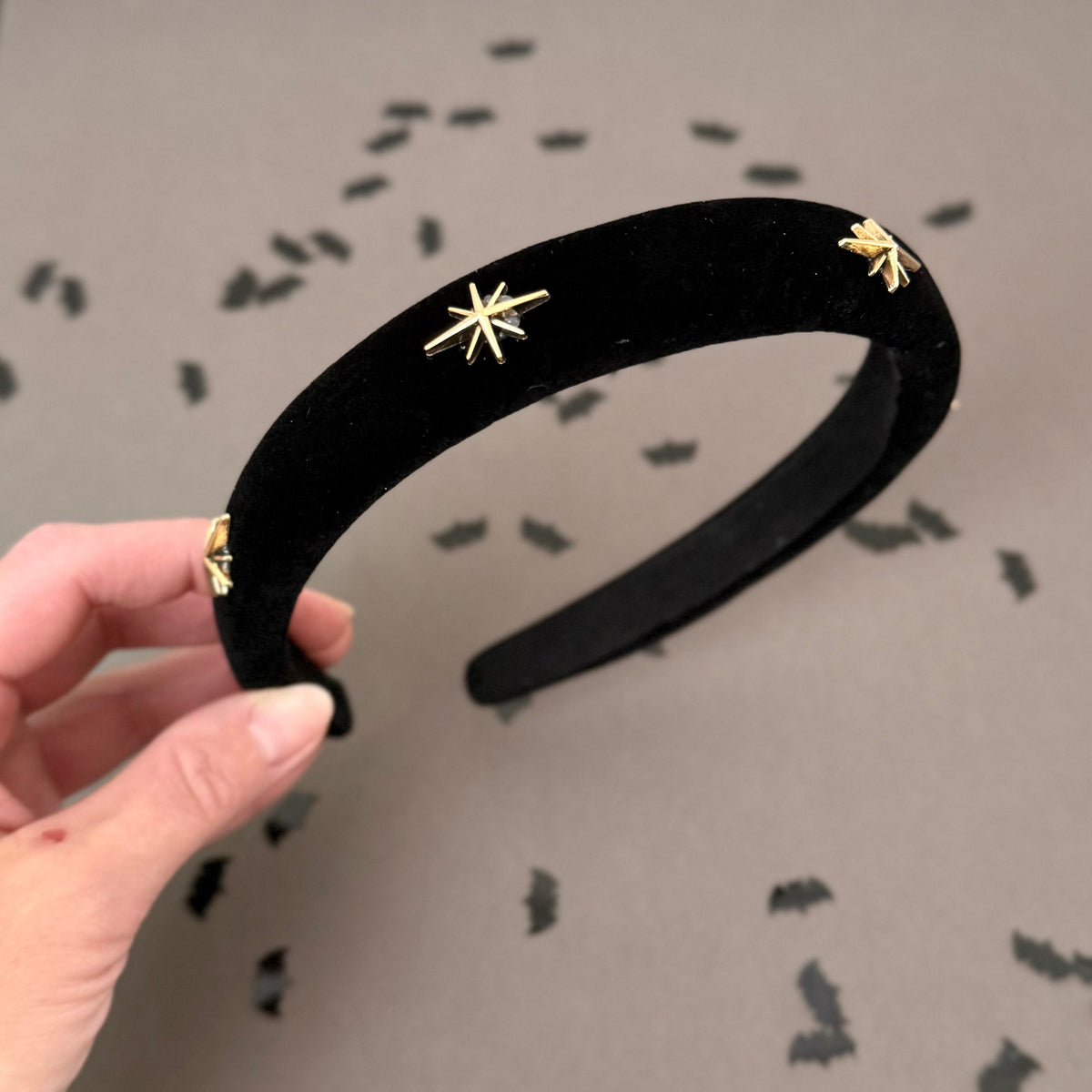 Black Velvet Starburst Headband