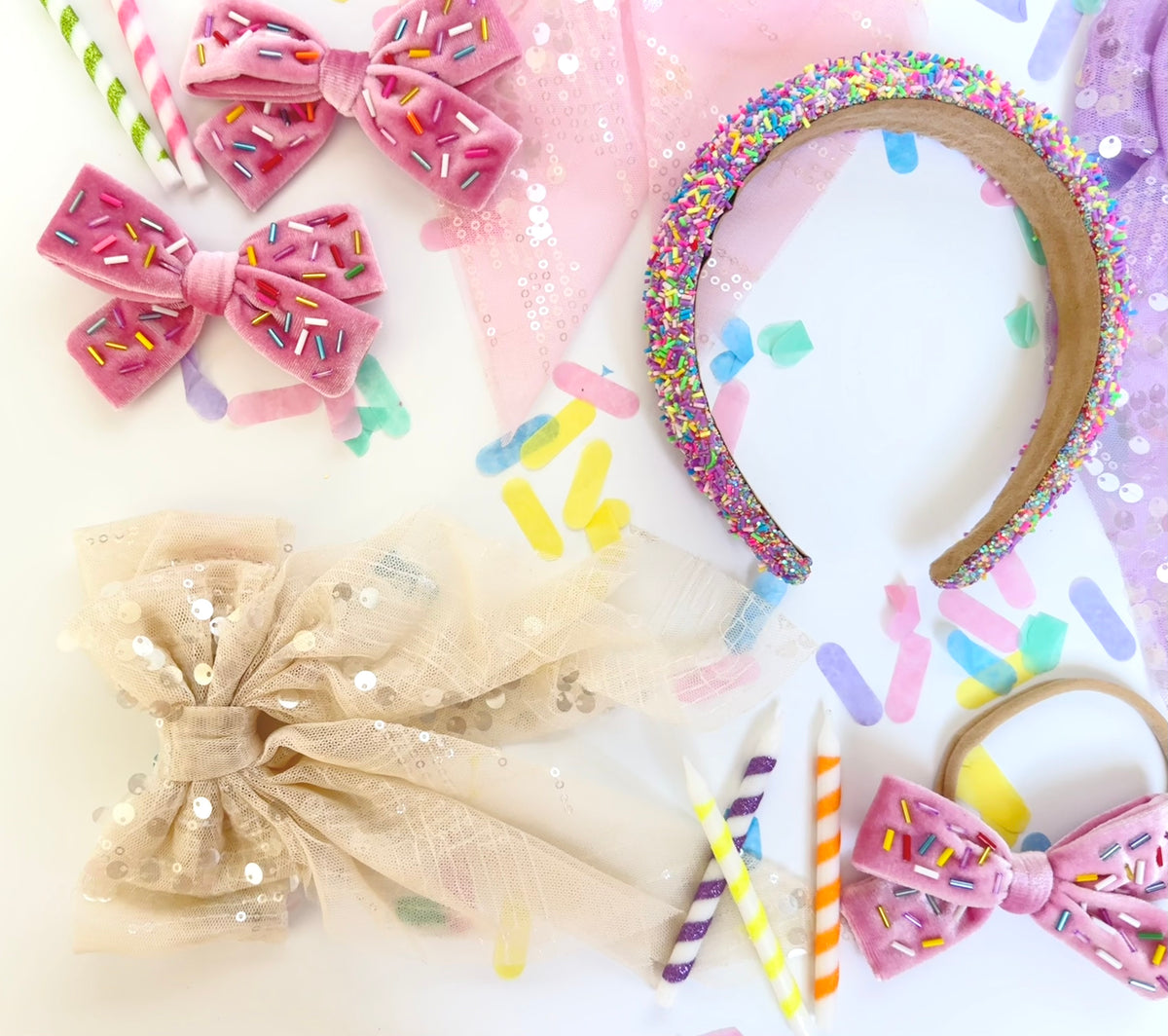 Ivory Sequin Extra Bow