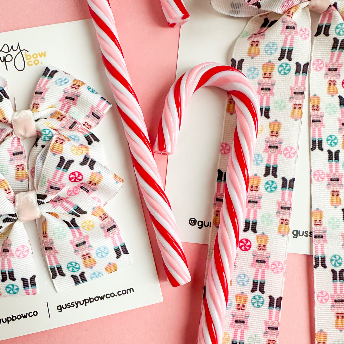 Nutcracker Ribbon Bow Pigtail Set