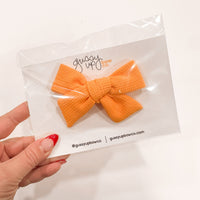 June 24 Neon Orange Waffle Classic Bow