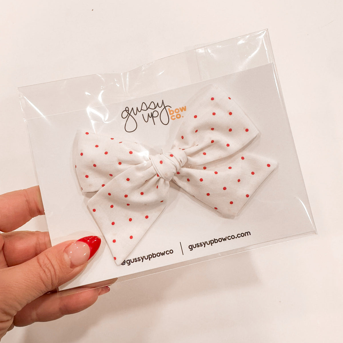 July 24 Red Polka Dot Classic Bow
