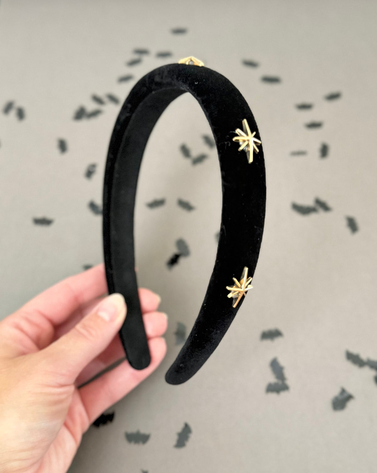 Black Velvet Starburst Headband