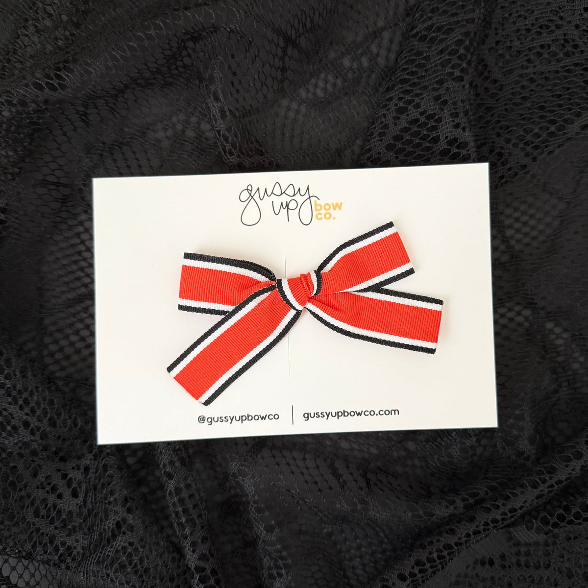 Halloween Stripes Ribbon Bow
