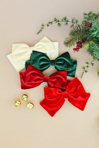 Evergreen Velvet Barrette