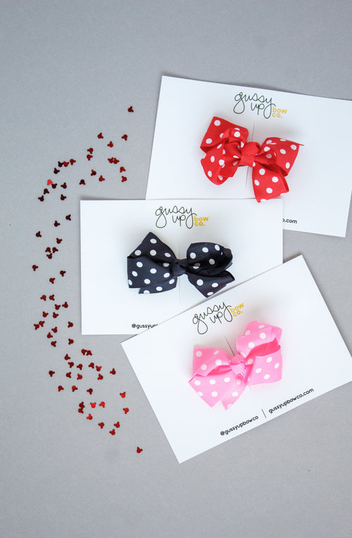 Red Polka Dot Glam Bow