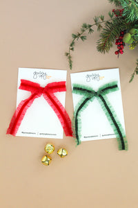 Crimson Ruffle Ribbon Extra Bow