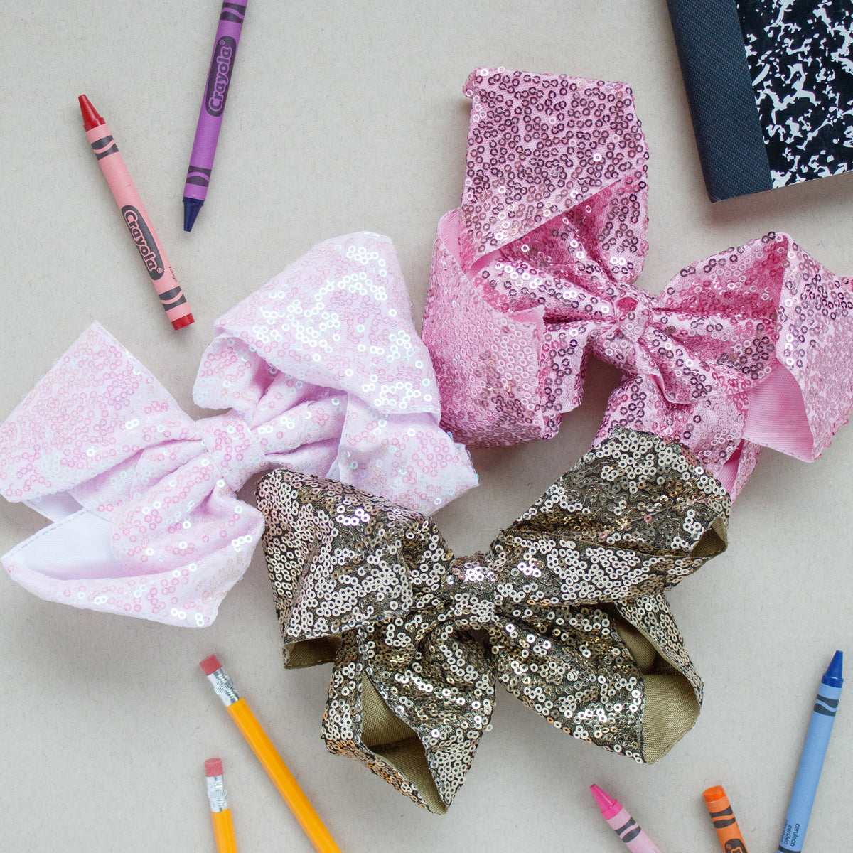 Pink Sequin Large Glam Bow | Back to School 24 Collection