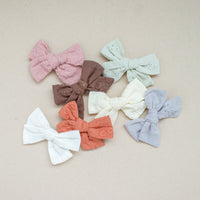 Pink Embroidered Mini Classic Bow | Back to School 24 Collection