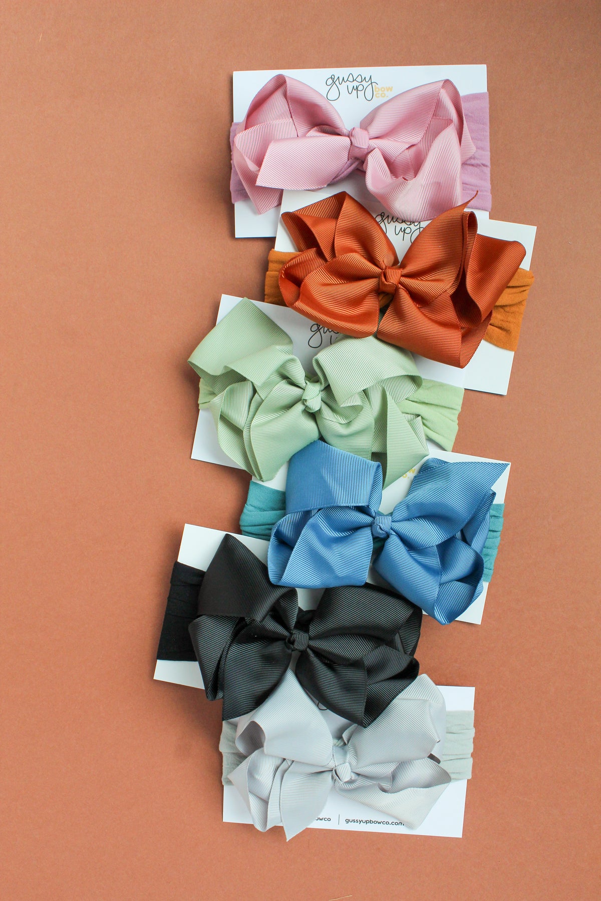 Burnt Orange Glam Bow Head Wrap