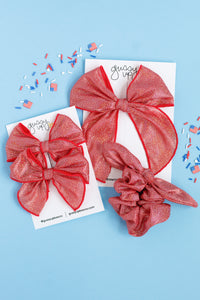 Red Shimmer | Whimsy Pigtail Set