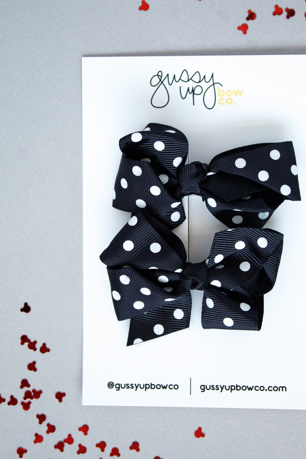 Black Polka Dot Glam Pigtail Set | Happiest Place Collection