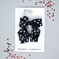 Black Polka Dot Glam Pigtail Set | Happiest Place Collection