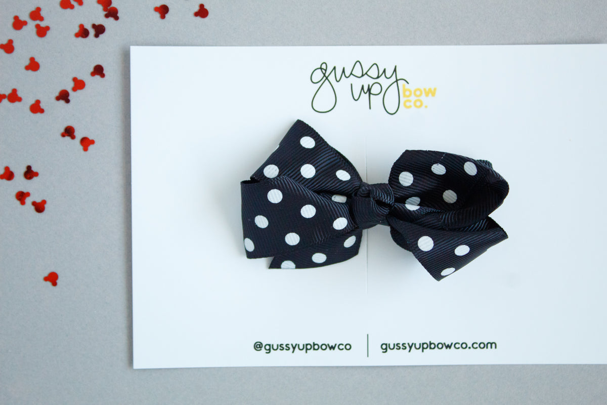 Black Polka Dot Glam Bow | Happiest Place Collection