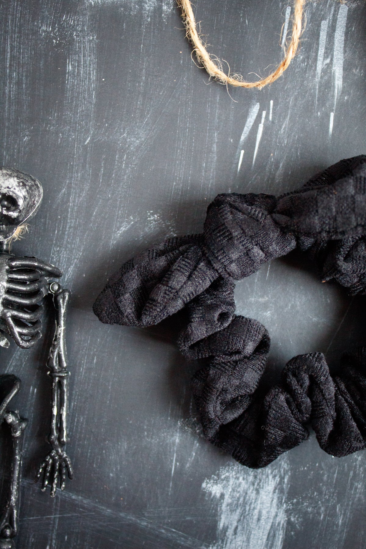 Black Velvet Checker | Scrunchie | Halloween 24 Collection