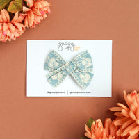 Sky Embroidered Bow