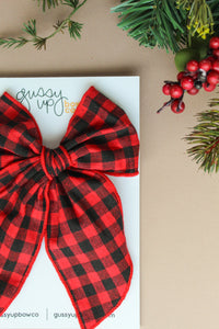 Red Buffalo Check | Whimsy Bow