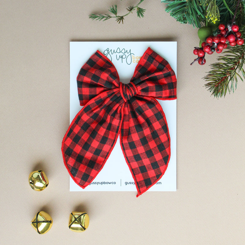 Red Buffalo Check | Whimsy Bow