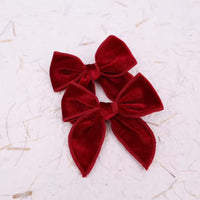 Burgundy Velvet Whimsy Pigtail Set