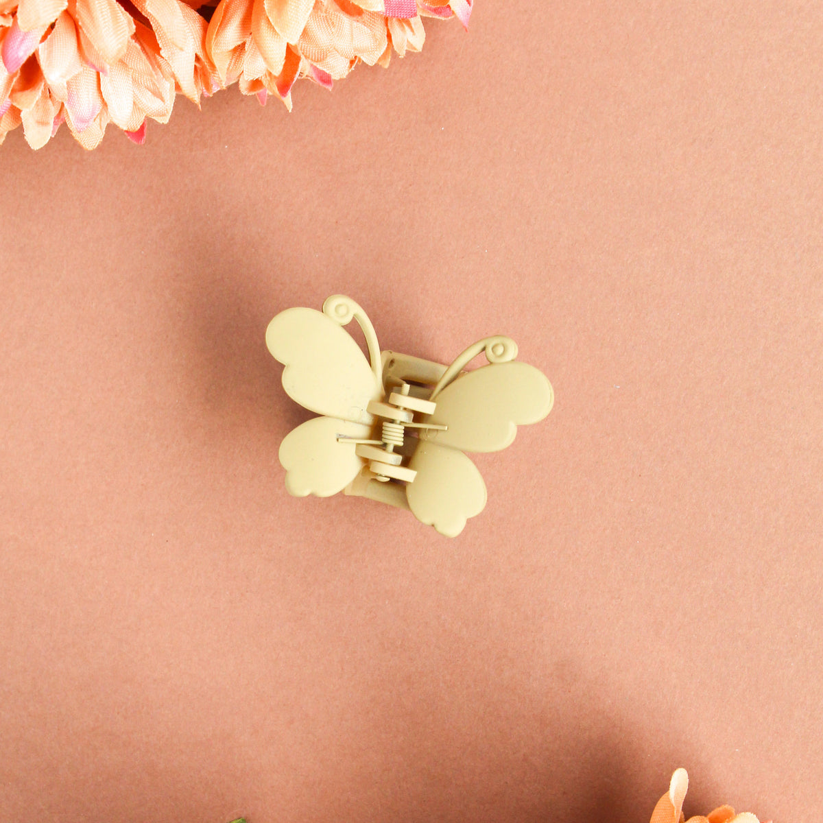 Tan Small Butterfly Claw Clip