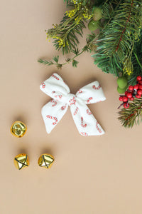 Candy Cane Velvet Bow