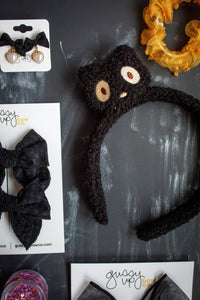 Black Velvet Checker | Whimsy Bow | Halloween 24 Collection