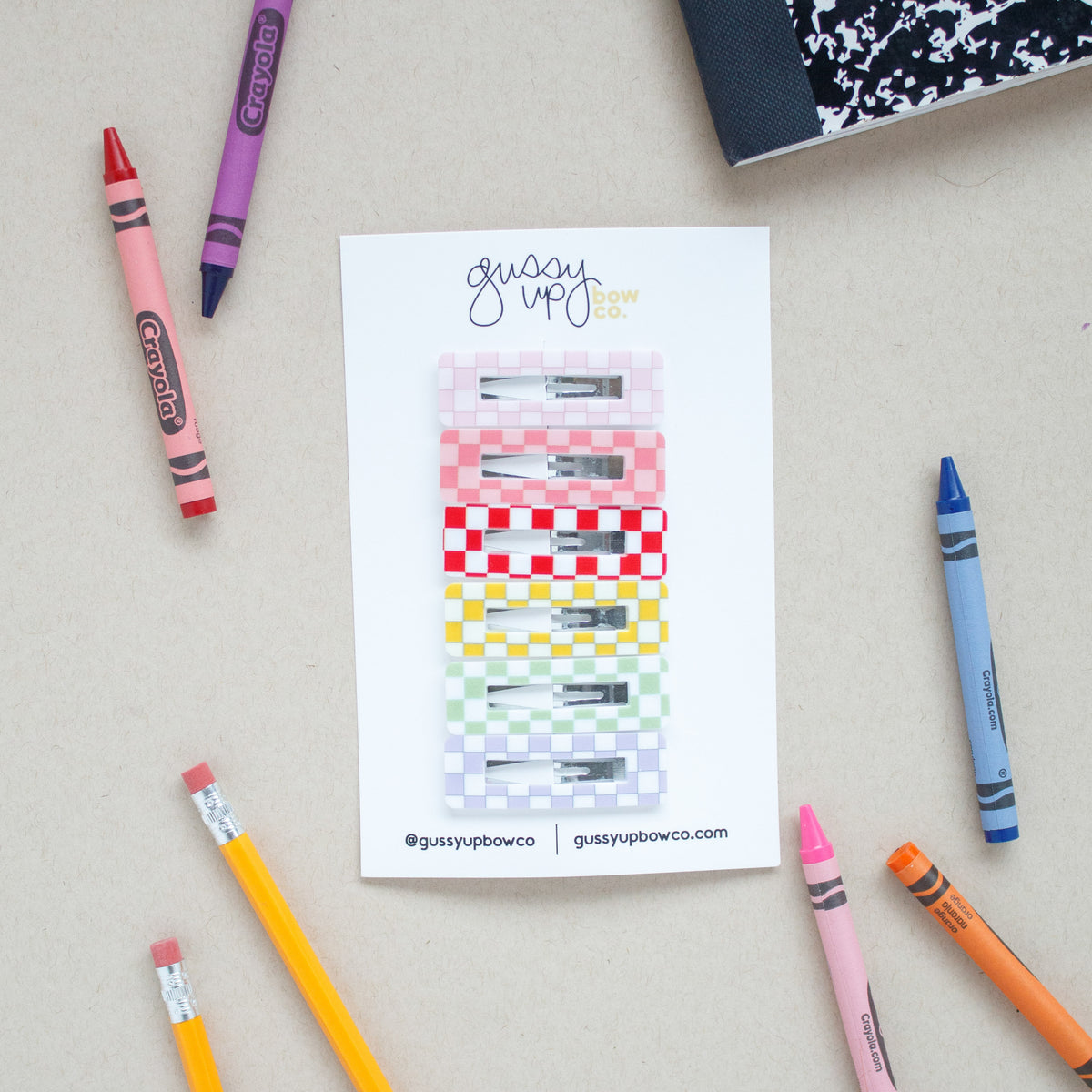 Checker Snap Clip Set | Back to School 24 Collection