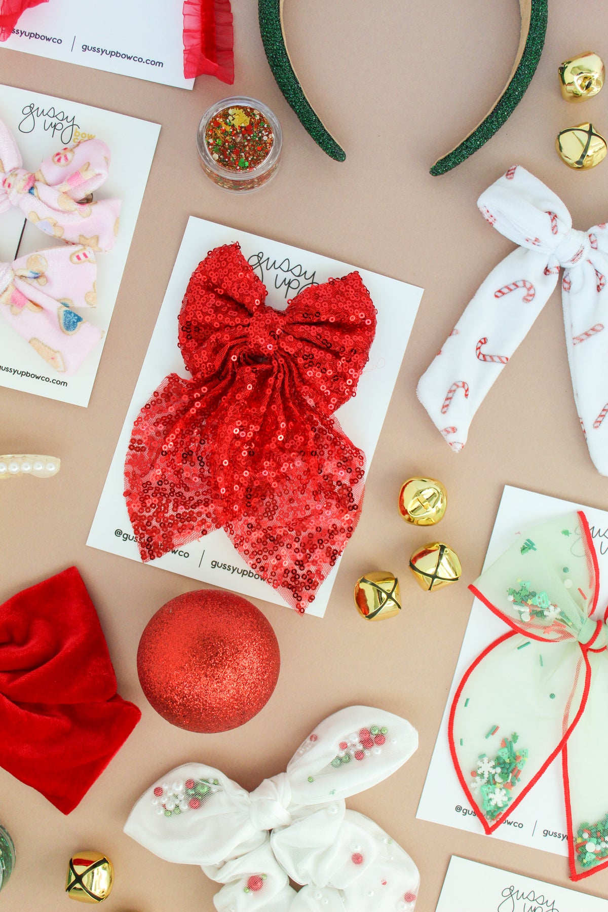 Candy Cane Velvet Bow