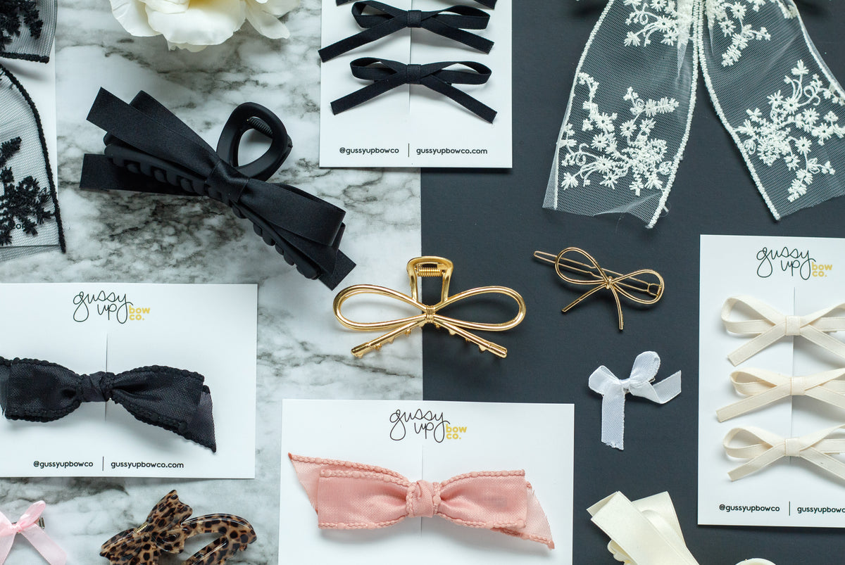 Black Tiny Bow Set