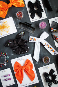 Orange Satin Barrette | Halloween 24 Collection