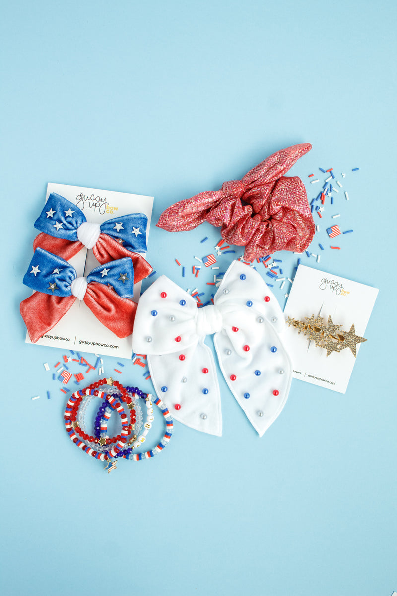 USA Sequin Pigtail Set | Yankee Doodle Darling Collection