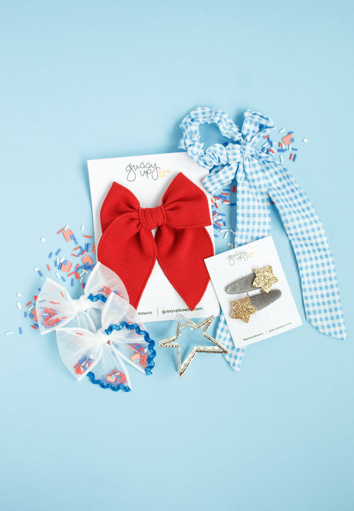 Gray Velvet Sparkle Star Snap Clip Set