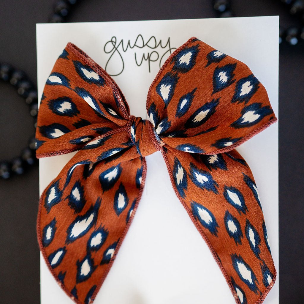 Navy Leopard | Whimsy Bow