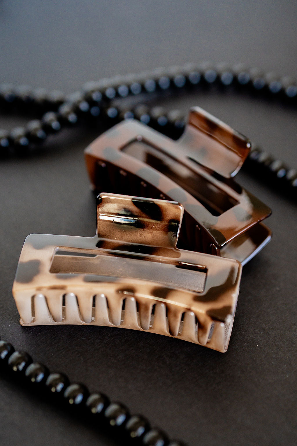 Square Leopard Claw Clip Set