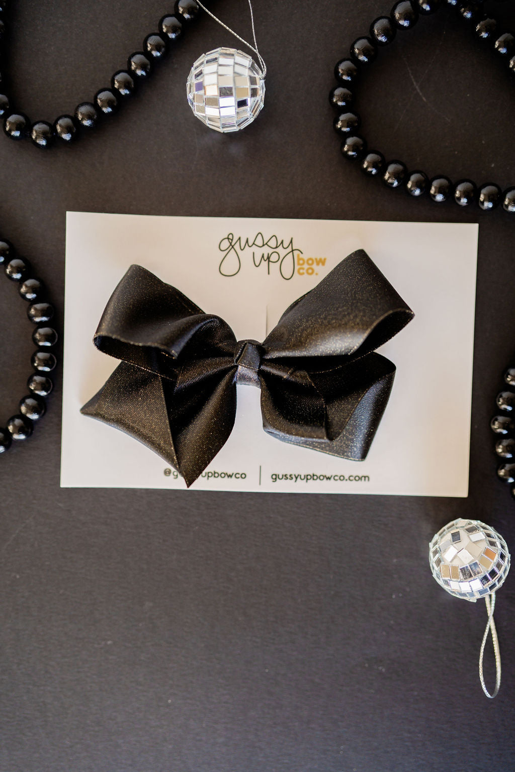 Black Shimmer Glam Bow