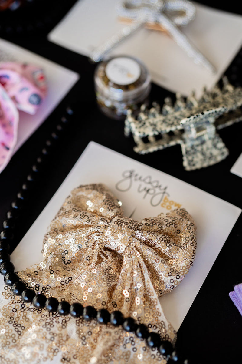 Gold Sequin Bow