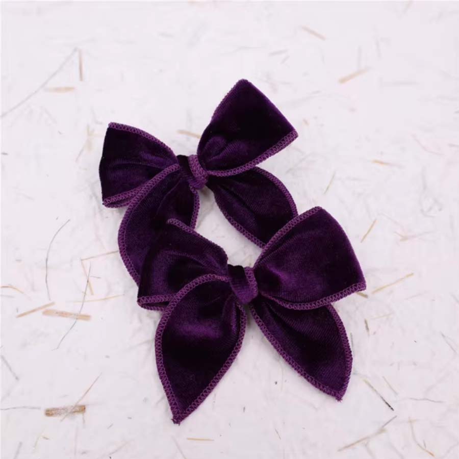 Deep Purple Velvet Whimsy Pigtail Set