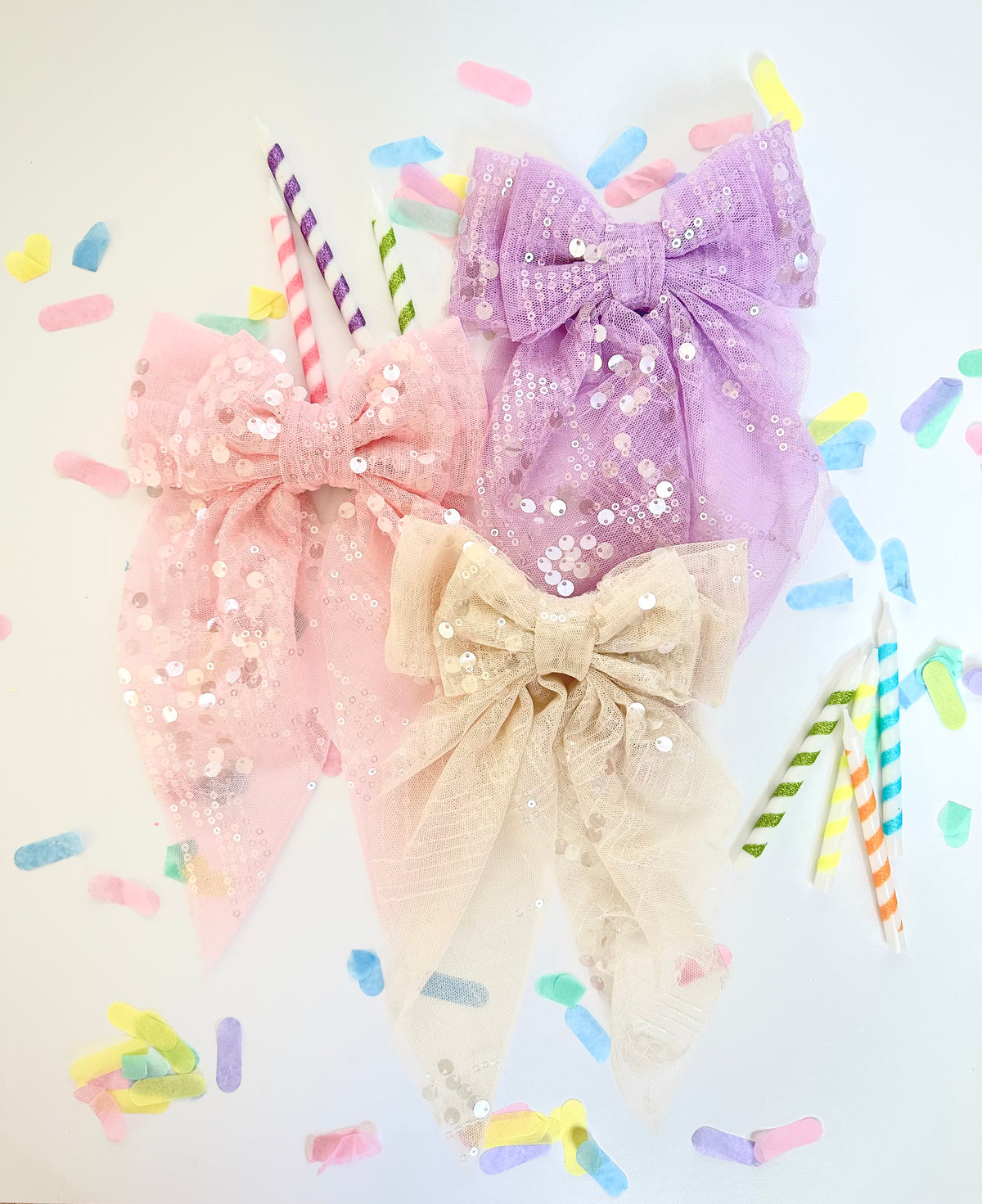 Ivory Sequin Extra Bow