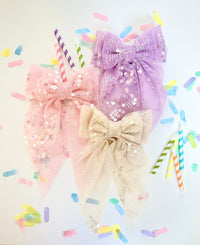 Ivory Sequin Extra Bow