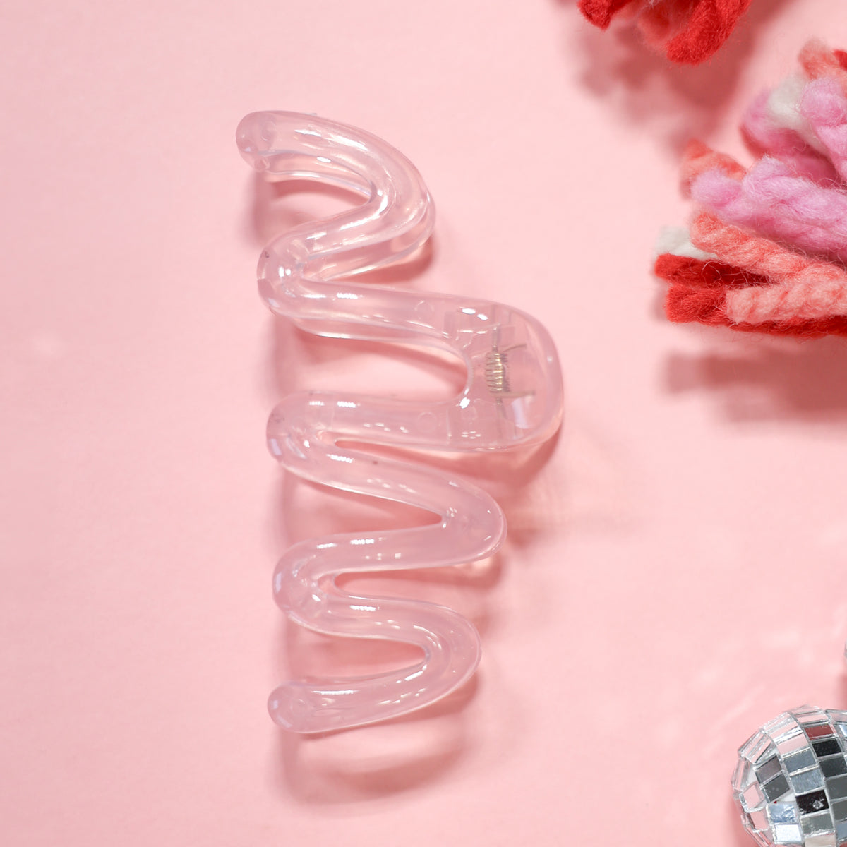 Pink Squiggle Claw Clip Set