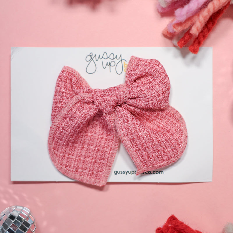 Pink Tweed | Whimsy Bow