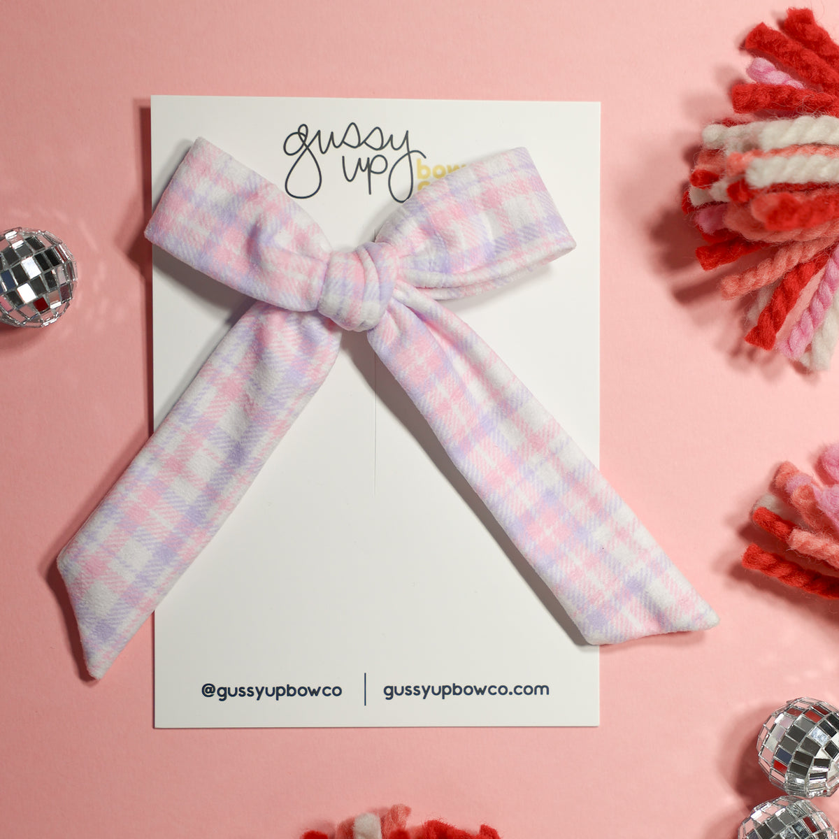 Sweet Plaid Velvet | Extra Bow