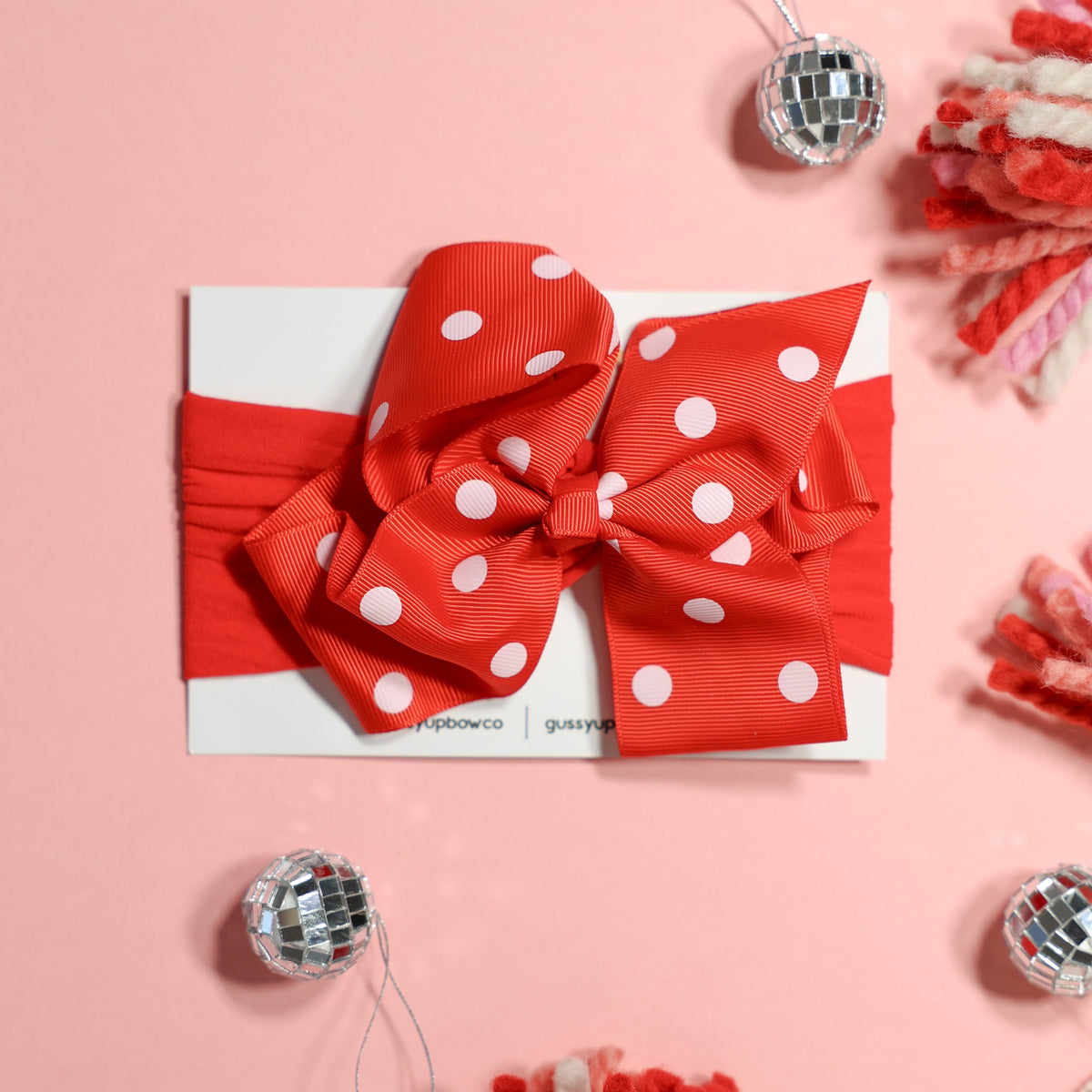 Red Dot Glam Bow