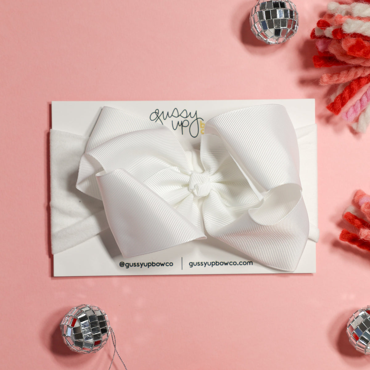 White Glam Bow