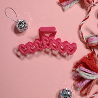 Pink Hearts Claw Clip Set